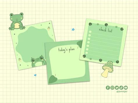 Cute Frogs, Memo Pad, Froggy, Gsm Paper, Stationery Set, Lily Pads, Presentation Templates ...