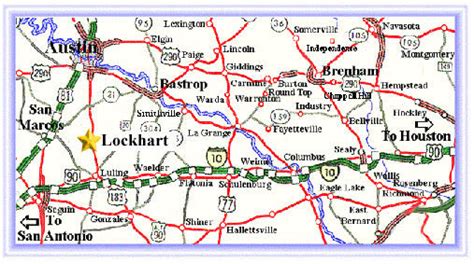 Map Of Lockhart Texas | Tourist Map Of English