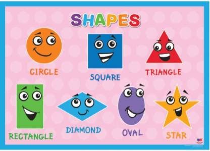 Kids Early Learning Posters For Classroom-Shapes Chart Pre School Paper Print - Educational ...