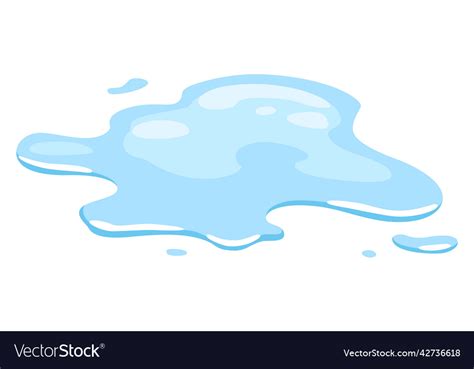 Water spill puddle blue liquid various shape Vector Image