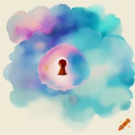 Clip art of a cloud with a keyhole on Craiyon