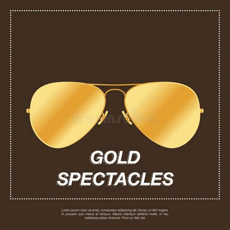 Gold Aviator Sunglasses with Gold Frame Stock Image - Image of ...