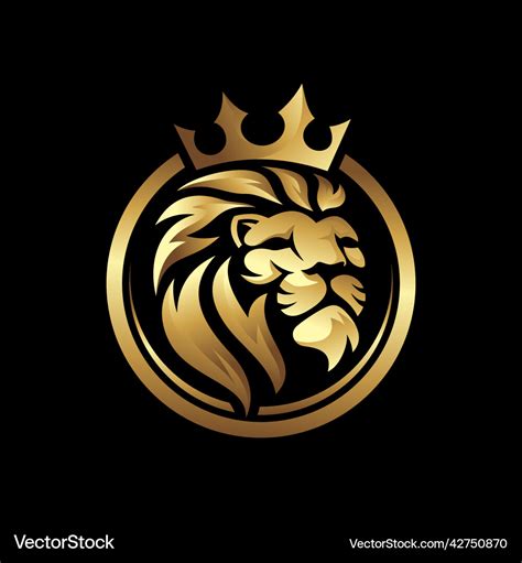 Royal lion king logo template Royalty Free Vector Image