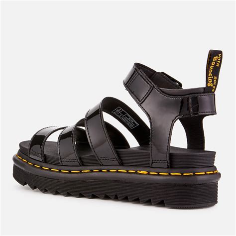 Dr. Martens Blaire Patent Lamper Strappy Sandals in Black - Lyst