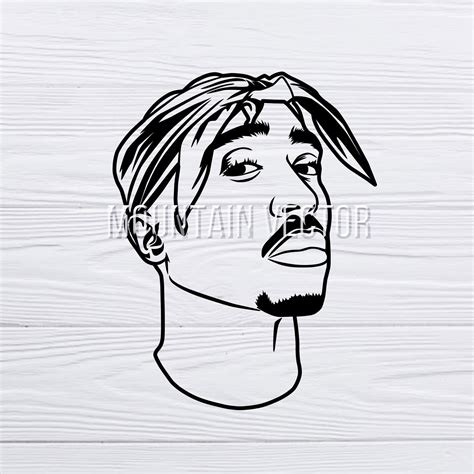 Tupac Black And White Stencil