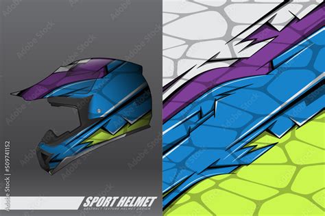 Racing helmet wrap decal and vinyl sticker design illustration Stock ...