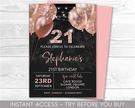 Invitations & Announcements 21st Birthday Invitation for Men 21st Birthday Party 21st Birthday ...