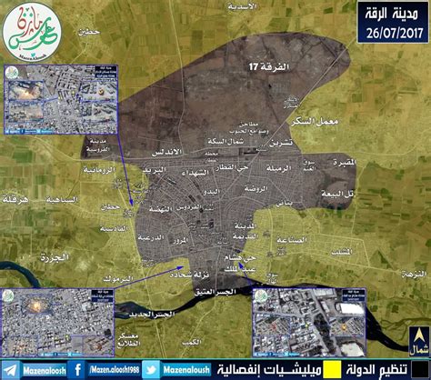 Map of Raqqa city also shows the locations of ISIS SVBIED attacks today ...