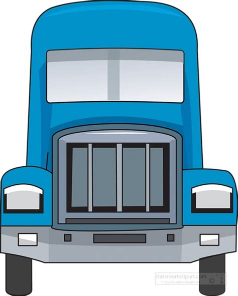 Truck Clipart-cab tractor trailer truck blue clipart