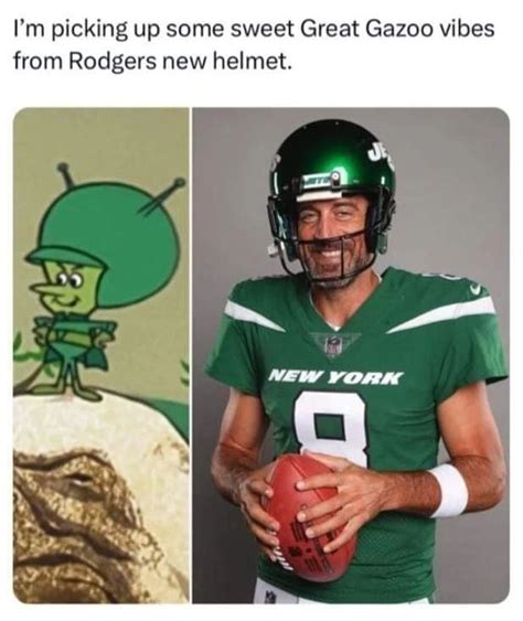 Comparing Aaron Rodgers to the "Flintstones" Great Gazoo : r/nflmemes