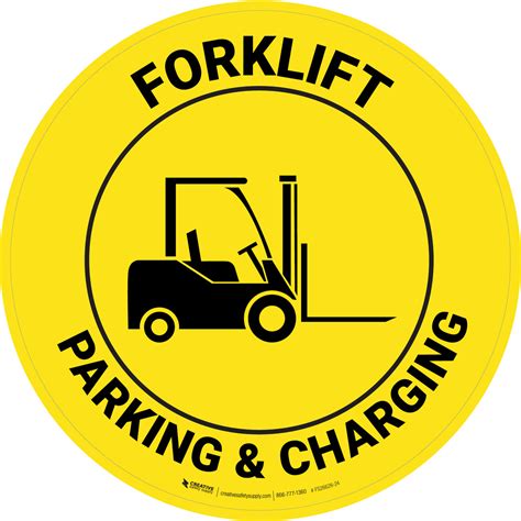 Forklift Parking & Charging with Icon Circular - Floor Sign