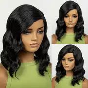 Black Brown Curly Wavy Hair Wigs T Part 4*1 Lace Front - Temu