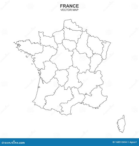 France Political Outline Map - Bertha Roseanne