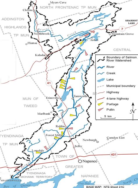 Map 1 Salmon River – Paddling Map showing portages & putins – Friends of the Salmon River