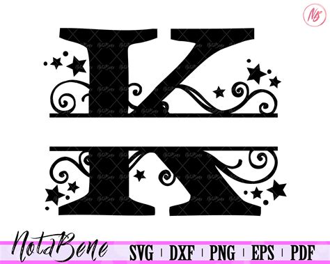 K Split Monogram SVG