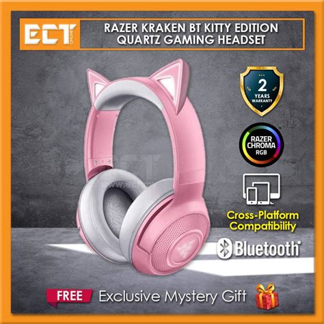 Razer Kraken BT Kitty Edition Quartz Pink Wireless Bluetooth Gaming ...