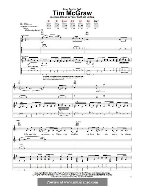 Tim McGraw (Taylor Swift) by L. Rose - sheet music on MusicaNeo