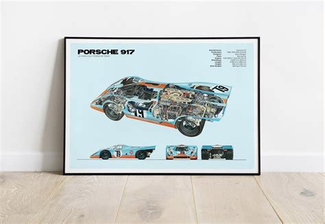 Porsche 917 - Le Mans Race Gulf Livery Car Poster | Architeg Prints