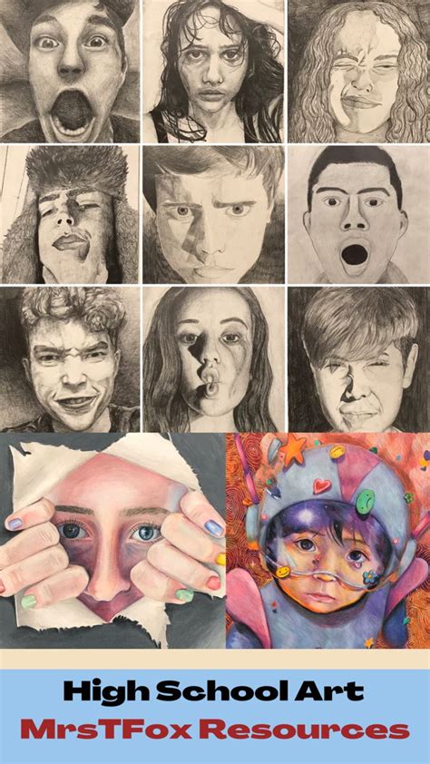 Art Portrait Drawing Bundle for Middle and High School Levels in 2020 | Portrait drawing ...