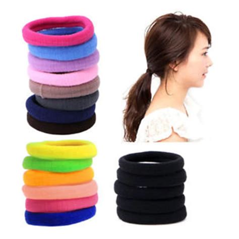 Elastic Hair Bands 50 Pcs/Pack Black/Mutil Color Hair Rope Headwear ...