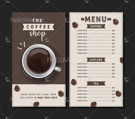 Coffee shop menu card design - Download Graphics & Vectors