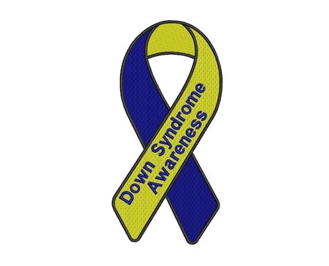 Down Syndrome Awareness Ribbon Filled Machine Embroidery | Etsy