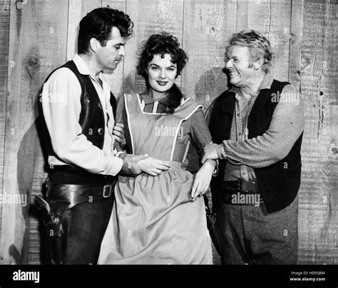 THE TEXAN, from left: Rory Calhoun, Marilyn Hanold, Alan Hale Jr., 'The ...