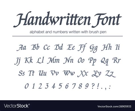 Universal handwritten italic font hand drawn Vector Image