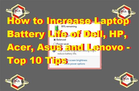 How to Increase Laptop Battery Life of Dell, HP, Acer, Asus and Lenovo ...