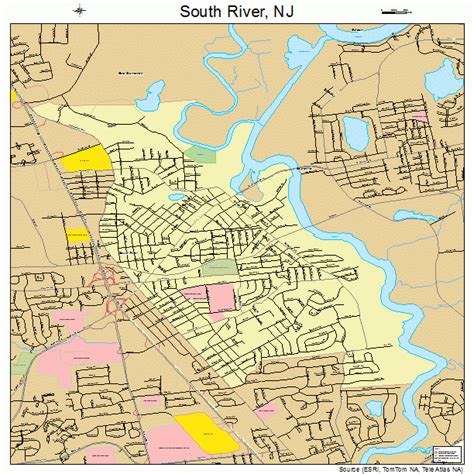 South River New Jersey Street Map 3469420