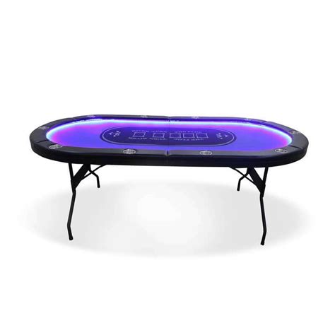 10-Player Poker Table with Inlaid LED Lights | Play Cards • Yiassu.com