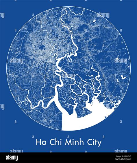 City Map Ho Chi Minh City Vietnam Asia blue print round Circle vector illustration Stock Vector ...
