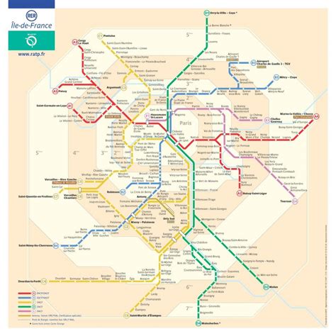 Paris zonas do mapa - o Mapa de Paris zonas (Île-de-France - França)