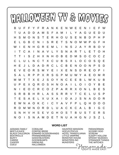 Best Free Printable Halloween Word Search Puzzles for Kids