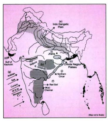 On the outline map of India provided : Shade and label the Chhota Na