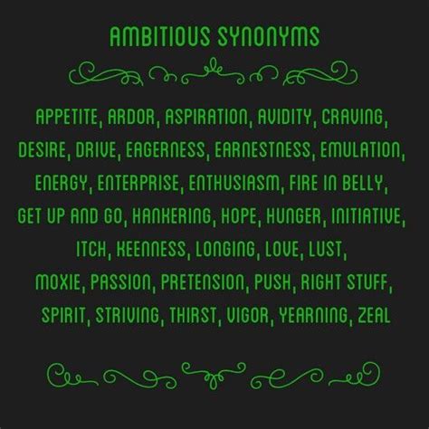 Ambition Synonyms for Slytherins