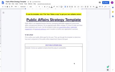 Public Affairs Strategy Template | Quorum