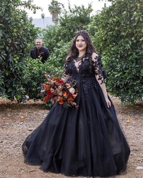 Gothic Plus Size Black Wedding Dress Ball Gowns - Hi Miss Puff