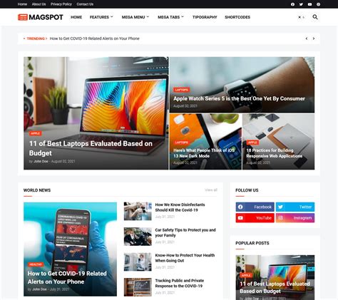 Magspot – News & Magazine Blogger Template | Premium Blogger Templates 2024