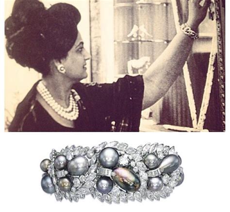 Maharani Sita Devi of Baroda Cartier natural pearl and diamond bracelet ...