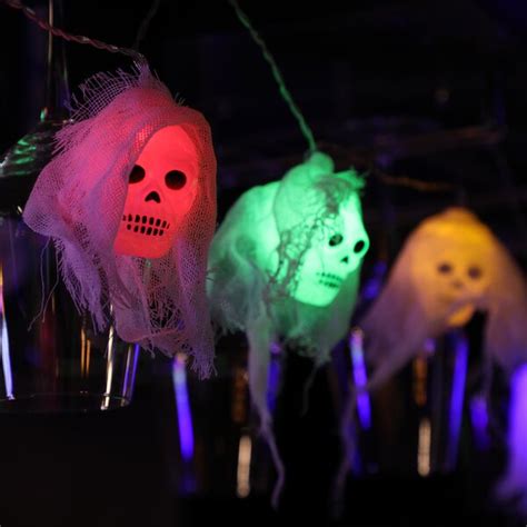 The Holiday Aisle® 1.93'' Halloween Skeleton Skull String Lights ...