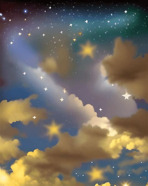 Stunning Heavenly Night Blooming Sky in the Style of Charles · Creative Fabrica