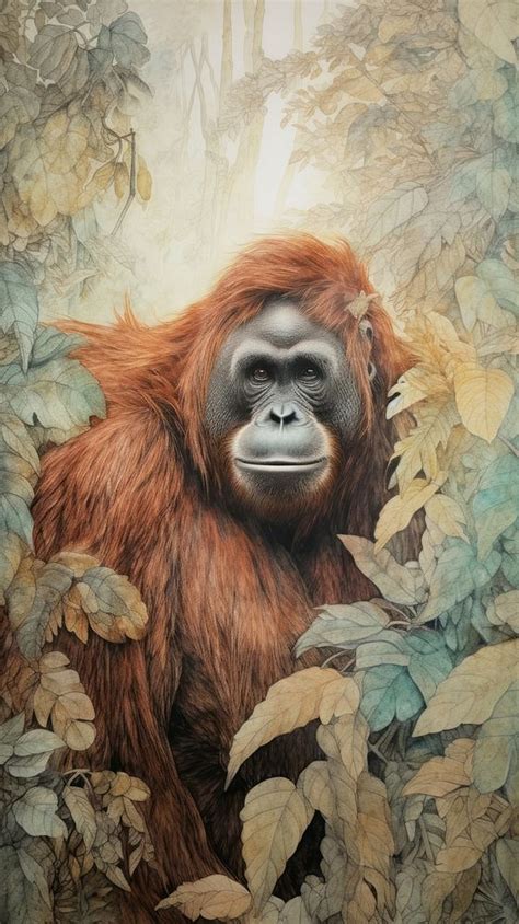 Wallpaper cute Orangutan forest orangutan | Free Photo Illustration ...