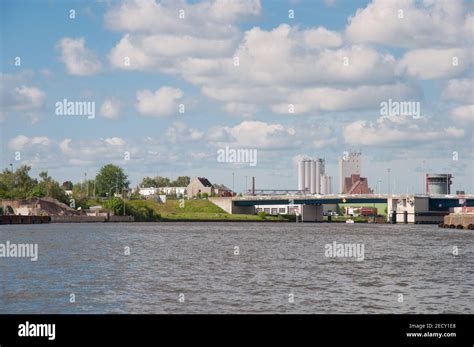 Port of city of Lubeck in Germany Stock Photo - Alamy