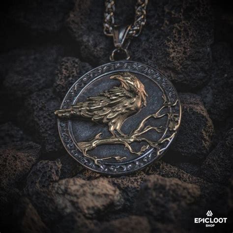 Odin's Raven Runic Pendant Necklace – Epic Loot Shop