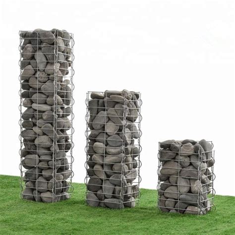 Welded Wire Stone Gabion Pillars / Gabion Columns As Decorative Elements