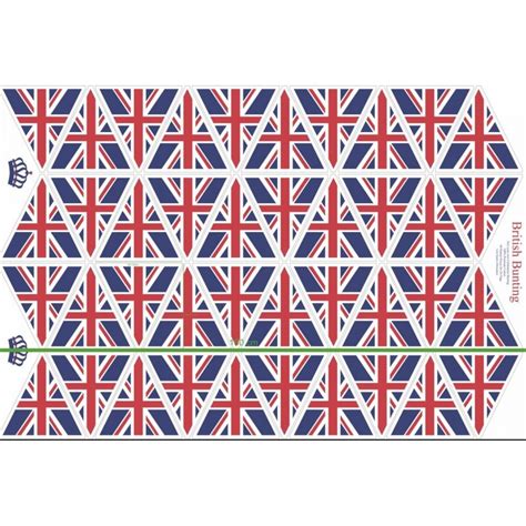 100% Premium Cotton Fabric Union Jack Flag Bunting Panel