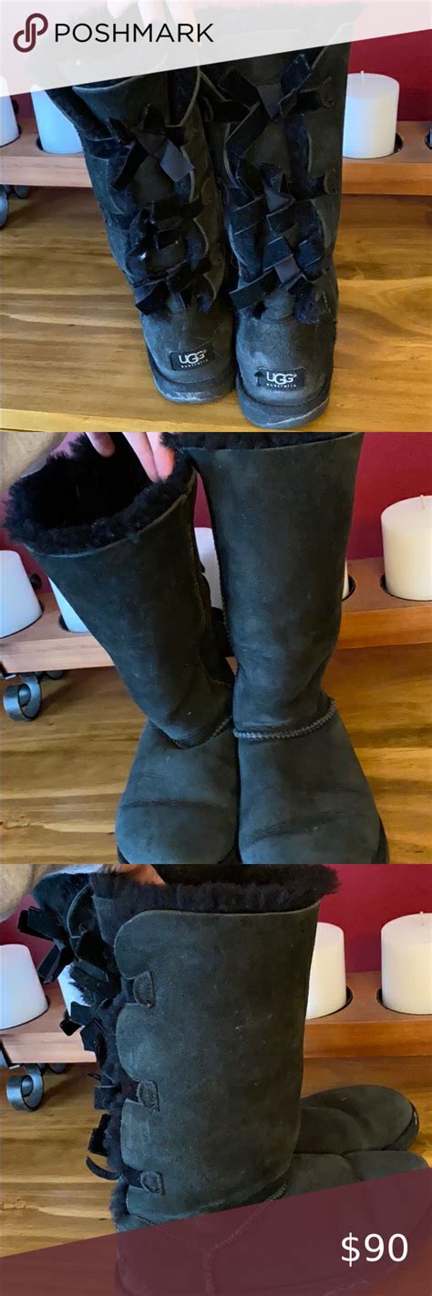 🛑SOLD🛑Women’s Black Tall Uggs with Bows | Uggs with bows, Tall uggs ...