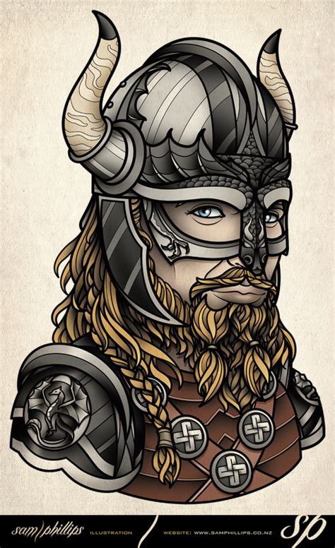 Sams Blog: Viking Man Horned Helmet Tattoo