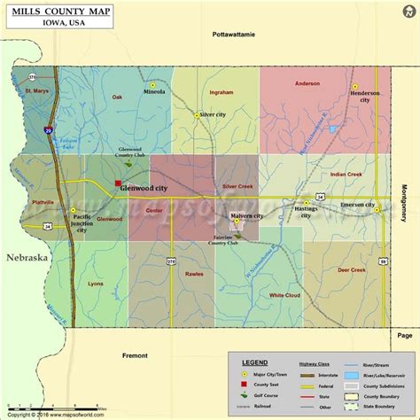 Mills County Map, Iowa